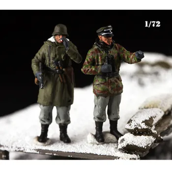 1:72 Rozsahu 2 Ks Akcia Obrázok Modelu Zimné Nemecko Obrnený Tank Dôstojník Veliteľ Akcie Obrázok Bábiky Hračky DIY Scény Príslušenstvo