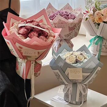 10pcs 3D Plastický Kvet Papierovej Darčekovej krabičke, Baliaci Papier, Romantický Kvetinový Kytice Kvet, Obalový Materiál