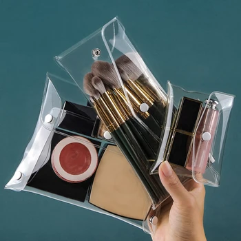 1Pc PVC Transparentné make-up Štetec Skladovanie Taška Prenosná Mini Travel Vodotesný Úložný Vak Domov Dodávky