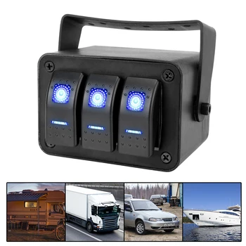 2/3 Gang Kolískový Spínač Panel Nepremokavé Otočiť Prípade Bule LED Svetelný Indikátor 12-24V Pre Vozidlá, Karavany Truck Marine