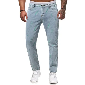 2023 Nové pánske Slim Fit Jeans Európskej a Americkej Mládeže Módne Bežné Perforované Nohavice