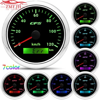 85MM GPS Tachometer Na Motocykel Námornej Lodi, 7 Farieb Podsvietenia 30~ 200 Km/h, Loď, Auto, Kamión Rýchlosť, Rozchod Meter S GPS Anténa