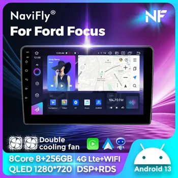 9 Palcový QLED 1280*720P 8G+256G Android 13 Auto Monitory Pre Ford Focus Rádio Stereo Split Screen Apple Carplay GPS 2Din Všetko v jednom