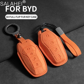 Auto Kľúč, Kryt Keyless Prípade Interiér Príslušenstvo Fob Pre BYD Skladby Plus Atto 3 Han EV Yuan Tang DM 2018 Qin Tesnenie Dolphin E2 Keychain