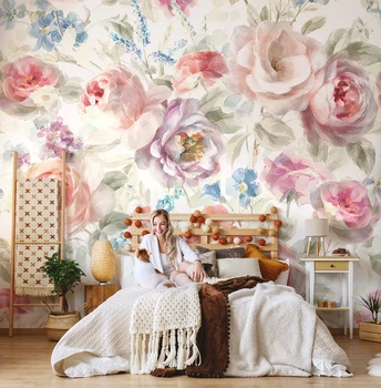 beibehang vlastné Amerického umenia kvet ruže nástennú maľbu, tapety, pre obývacia izba TV papier pozadí steny gauč foto nástenná maľba tapety