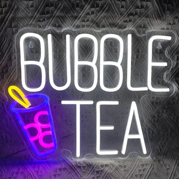 Bubble Tea Neónový nápis bublina Mlieko Čaj Led Neónový nápis Stmievateľné Business Kaviareň Reštaurácia Shop Dekorácie na Stenu Visí Umenie Neónové Svetlo