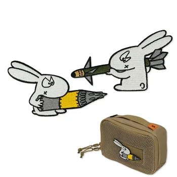 Cartoon Strela Bunny Výšivky Taktické Škvrny na Oblečení Vojenské Prilby Odznaky na Batoh Háčika a Slučky Patch