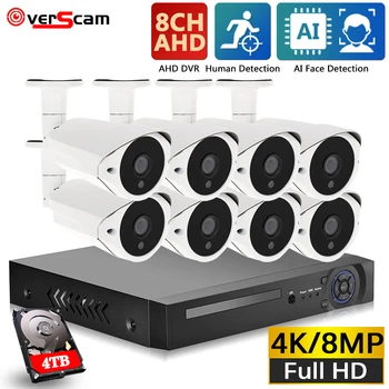 Devoccvo 8MP kamerový Súprava 4K HD DVR KAMEROVÝ Systém Pre Home Security 8.0 MP Vonkajšie AHD Fotoaparát kamerový Set P2P