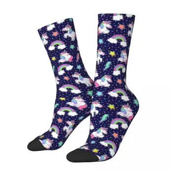 Dievča Farebné Hviezdy Dúha Unicorn Ponožky Pohodlné Roztomilý Jednorožce Ponožky Ženy Príslušenstvo Trubice Pančuchy Narodeninám