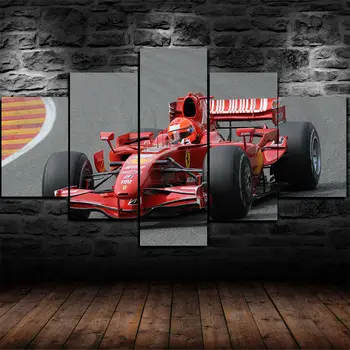 F1 Ferrari Formula Auto Racing Plagát, Tlač 5 Ks Wall Art Plátno Obývacia Izba Domova Obrázok Maľovanie Spálňa Rámec
