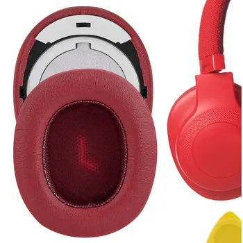 Geekria mušle slúchadiel pre JBL E55BT Headset Náhradné Slúchadlá Bielkovín Kožené Ušné Vankúšiky Kryt Vankúše Pamäťovej Peny Earmuff (Červená)