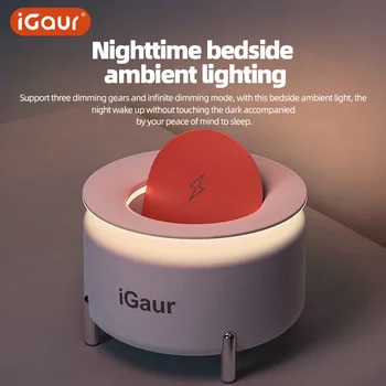 IGaur15W bezdrôtové nabíjanie hudby stolná lampa kreatívny dotyk ovládanie malé nočné svetlo technológie Bluetooth reproduktor TWS funkcia Cai De Syn