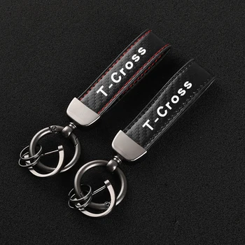Kožené auto keychain Podkovy Pracky Šperky pre T-CROSS tcross T KRÍŽ auta s logom Príslušenstvo