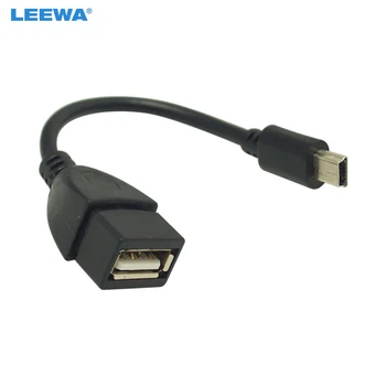 LEEWA 138mm Car Audio CD/DVD mini 5pin USB Samec na USB 2.0 Žena Pripojenie Kábel T Rozhranie OTG Kábel, #5665