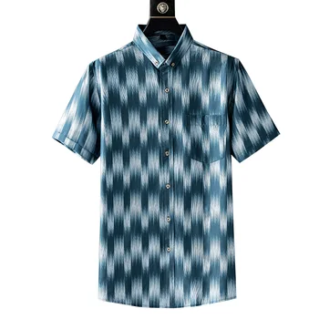 Letné tričko nové voľné bežné plus veľkosť 7XL pánske krátke puzdre tričko trend módy jednoduché geometrie mužov 140kg 8xl pánske košele