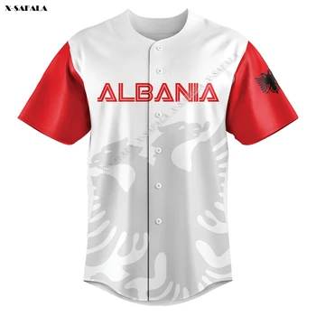 Láska Albánsko DNA Vlajka Bosne 3D Vytlačené Oka Vlákniny Baseball Jersey Tričko Top Tee Mužov Streetwear Krátky Rukáv Šport Hip Hop