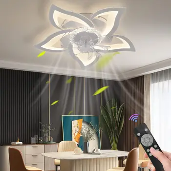 Moderné LED Stropný Ventilátor S ľahkou aplikáciou a diaľkové Ovládanie Stlmenia Nastaviteľné Stmievateľné Stropné Lampy, obývacia izba, Spálňa Decor