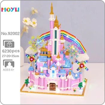 Moyu 92002 Svetovej Architektúry Rainbow Veterný Mlyn Hrad Cloud Palác Mini Diamond Kvádre, Tehly, Budova Hračka Pre Deti, Žiadne Okno