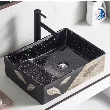 Móda Keramické Práčovňa Umývadlo Umývadlo Umývadlo Taichung Tabuľka Povodí Semi-Vložené s Valcha Práčovňa Umývadlo