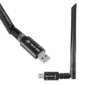 Nové 2.4 G / 5.8 G WiFi USB 3.0 Adaptér Bezdrôtovej AC 1200Mbps Sieťová Karta RTL8812BU Vysoký Zisk Antény Prijímača pre Windows, Mac OS
