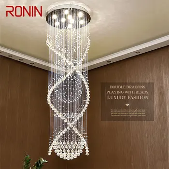 RONIN Moderné Crystal Prívesok Visí Lampa LED Tvorivé Luxusný Luster Svetlá pre Domáce Obývacia Izba Villa Schodisko