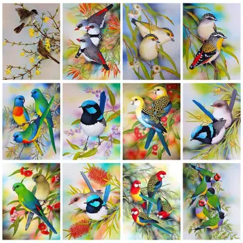 RUOPOTY Diamond Maľovanie Vtákov Slivkové Kvety Cross Stitch Plné Námestie/Kolo Ručné Darček Výšivky Mozaiky Domova
