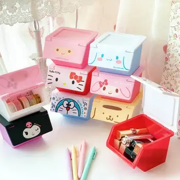 Sanrio Kawaii Hello Kitty Ploche Úložný Box Cinnamoroll Moje Melódie Komiksu, Anime Študent Veľkú Kapacitu Dievčatá Zdobiť Dary