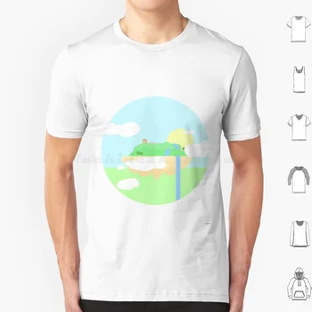 Sky Island T Shirt 6Xl Bavlna Pohode Tee Sky Island Plávajúce Lietania Mier Zelená Modrá Žltá Pastel Minimálna Estetické Minimalistický