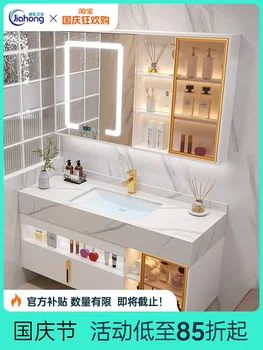 Smart Umývadlo Kabinet Zmes Kamenné Dosky Kúpeľňa Tabuľka Kúpeľňa Nastaviť Moderný Minimalistický Umývadlo Umývadlo