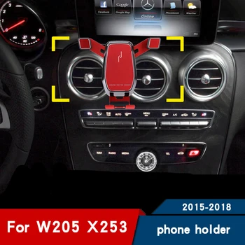 Telefón držiak na Mercedes W205 GLC KUPÉ S205 C205 glc x253 300 C250 C260 navigáciu do auta držiak na Mobilný telefón stojan c-trieda