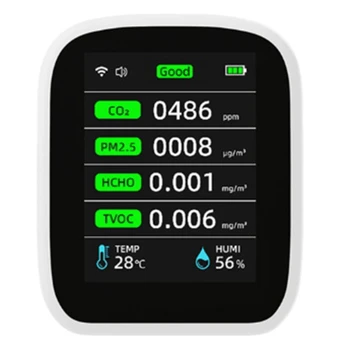 Tuya Wifi Kvality Ovzdušia Meter, 8-In-1 Kvalitu Vzduchu v Interiéri Monitor Prenosného CO2 Monitorovanie Teploty A Vlhkosti Tester Jednoduché Použitie