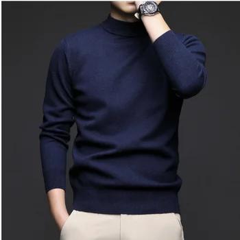 Veľkoobchod so systémom vlnené svetre mužov vlna kvality pol turtleneck multi-farebné kórejský štýl mládeže bežné klesnutie sveter mužov