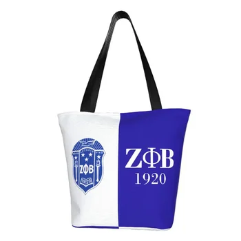 Zeta Phi Beta nakupovanie tašky plátno shopper ramenný tote bag veľkú kapacitu odolné African American taška