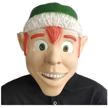 Zvláštne Vianoce, Zelená Elf Maska Christmas Elf Cosplay Kostým, Maska Unisex Latex Maska Vianočné Dekoratívne Rekvizity Príslušenstvo