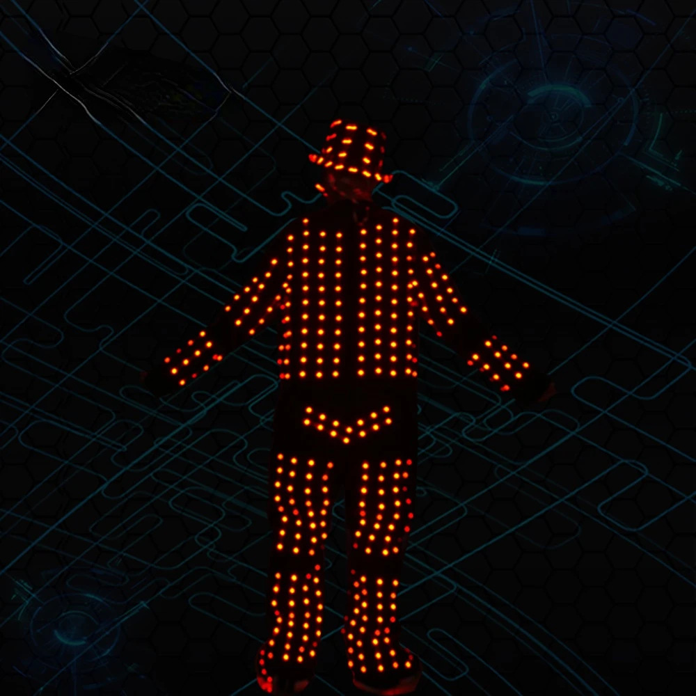 led svetlo robot kostým svetelný vyhovovali fáze výkonu oblečenie mužov nočný klub zobraziť programovanie účinok