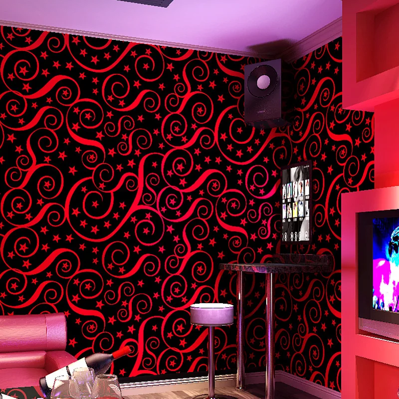 KTV Tapety na Steny Pokrýva 3D Stereo Music Bar Dekorácie Flash Geometrické Kruhu herňa Stenu Papier Červená Žltá Modrá Fialová