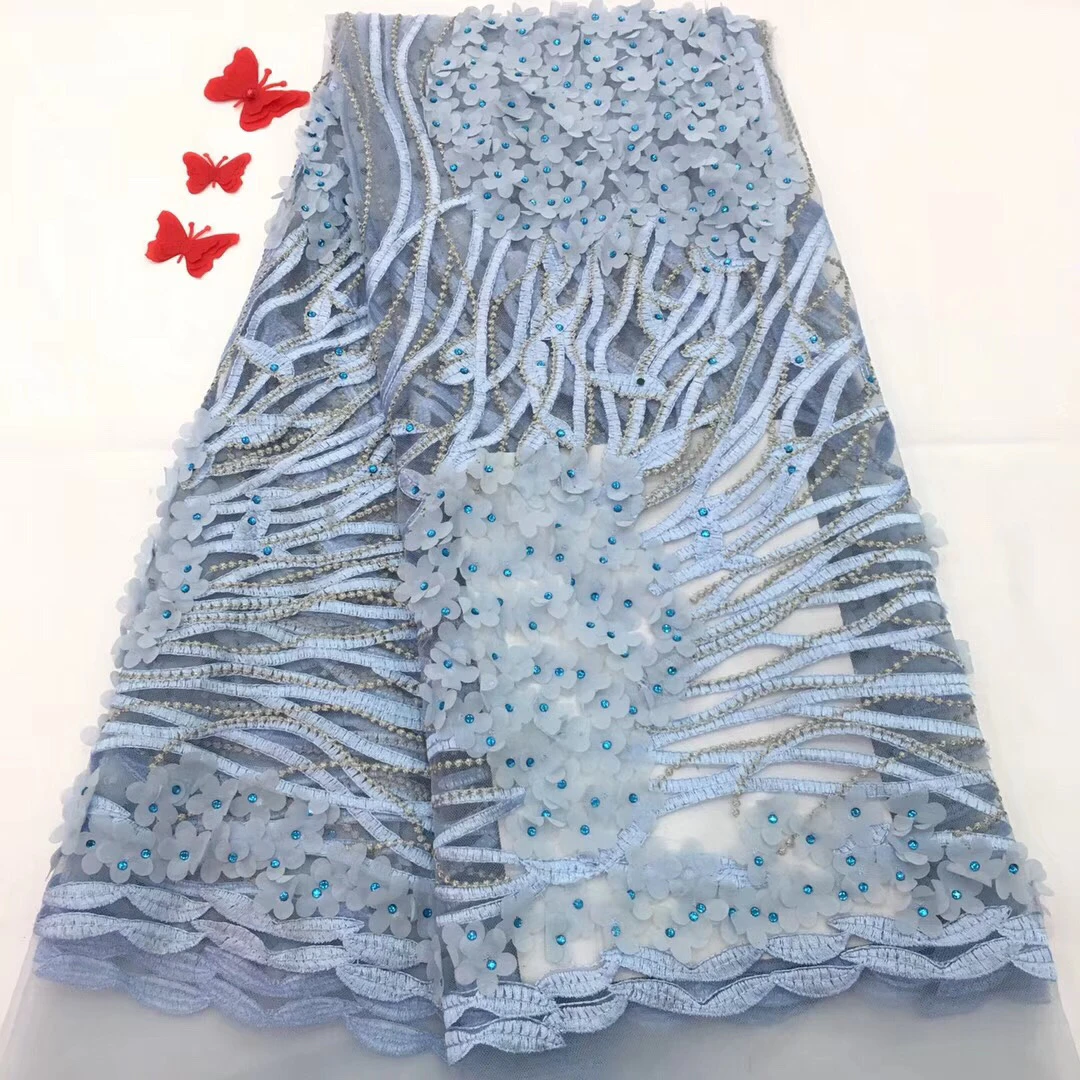 Nový Príchod Vysokej Kvality Afriky francúzskej Čipky Textílie S 3d korálkové čipky textílie Pre Peach Farba Šifón Oka Tylu Čipky R99