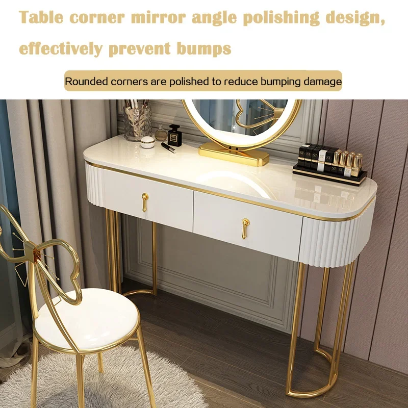 Biela Márnosť Toaletný Stolík Zrkadlo Príborníky Stôl Spálňa Make-Up Toaletný Stolík Kabinetu Comoda Pra Quarto Luxusné Furnitures