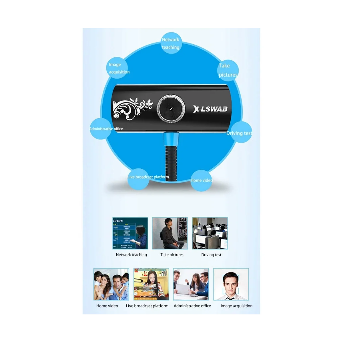 1080P HD Webkamera Kamera Streaming Webcam Počítač USB Webová Kamera s Mikrofónom