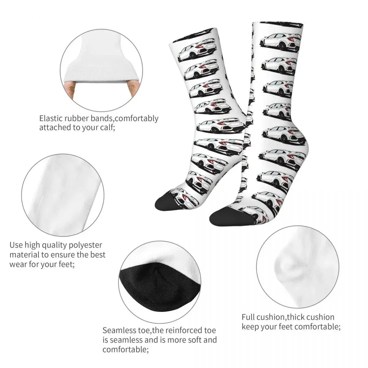 Civic Type R Ponožky Harajuku Kvalitné Pančuchy celú Sezónu Ponožky Príslušenstvo pre Unisex Vianočné Darčeky