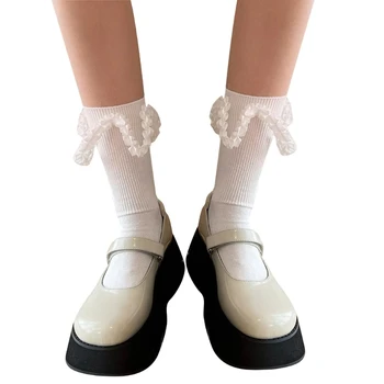 Ženy, Členkové Ponožky,Módne Prehrabať Naberaný Ponožky Princezná Ponožky Študentov Ponožky